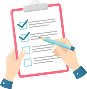 illustration of a checklist being used