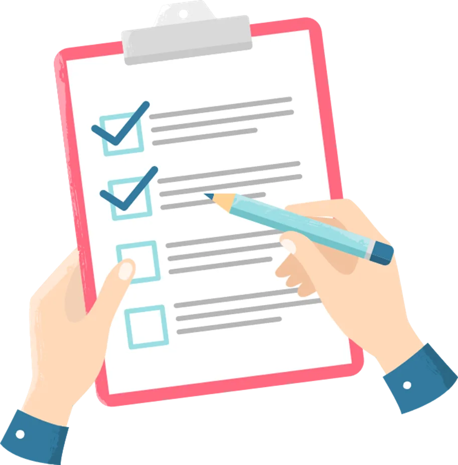 illustration of a checklist being used